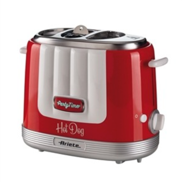 imagen máquina Hot Dog Party Time roja de Ariete estilo Retro