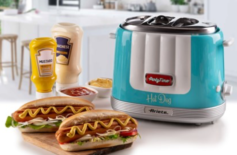 ambientación con máquina Hot Dog Party Time azul de Ariete estilo Retro