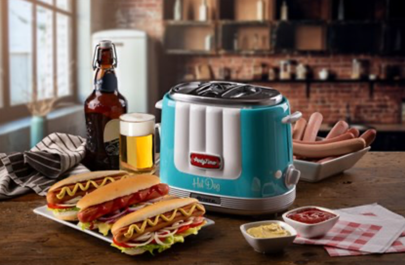 ambientación con máquina Hot Dog Party Time azul de Ariete estilo Retro