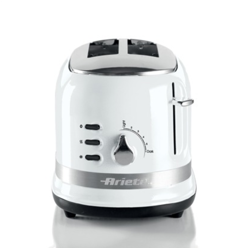 vista lateral tostador Moderna de Ariete en blanco
