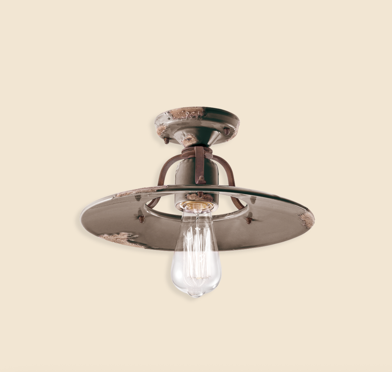 imagen lampara techo Country C1444 en gris Tortora