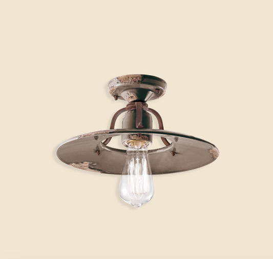 imagen lampara techo Country C1444 en gris Tortora