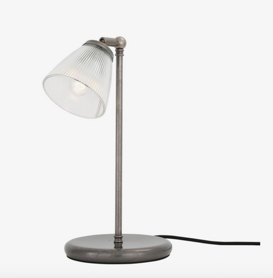 lámpara mesa Gadar en plata envejecida