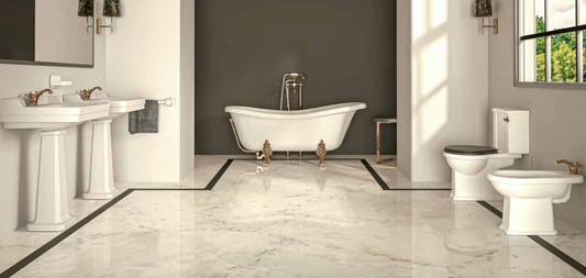 ambientacion con wc tanque bajo Neoclassic estilo vintage