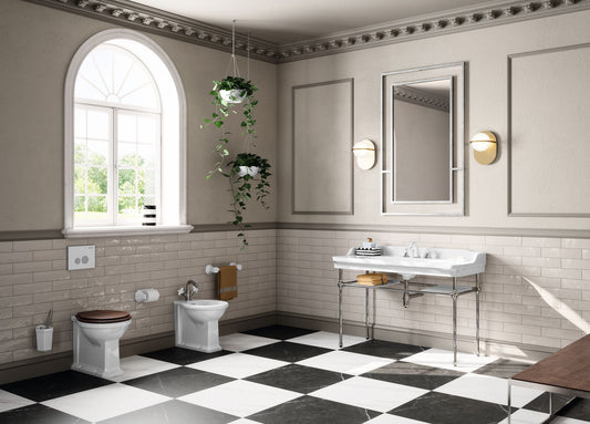 ambientacion con inodoro btw neoclasic estilo Vintage