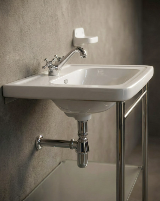 lavabo rectangular empotrado Neoclassic estilo Vintage con base metálica