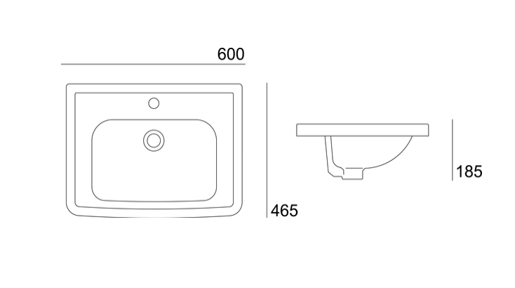 medidas lavabo rectangular empotrado Neoclassic 