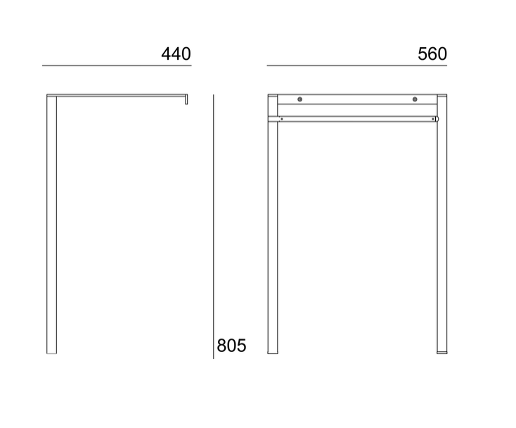 medidas base metalica para lavabo rectangular empotrado Neoclassic 