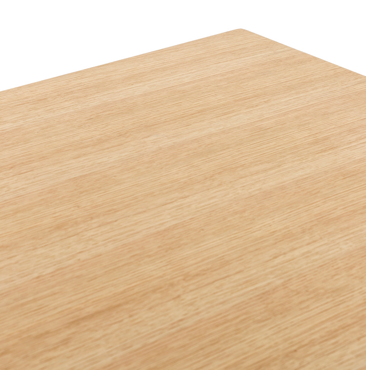 Mesa comedor madera natural y metal negro vista en perspectiva