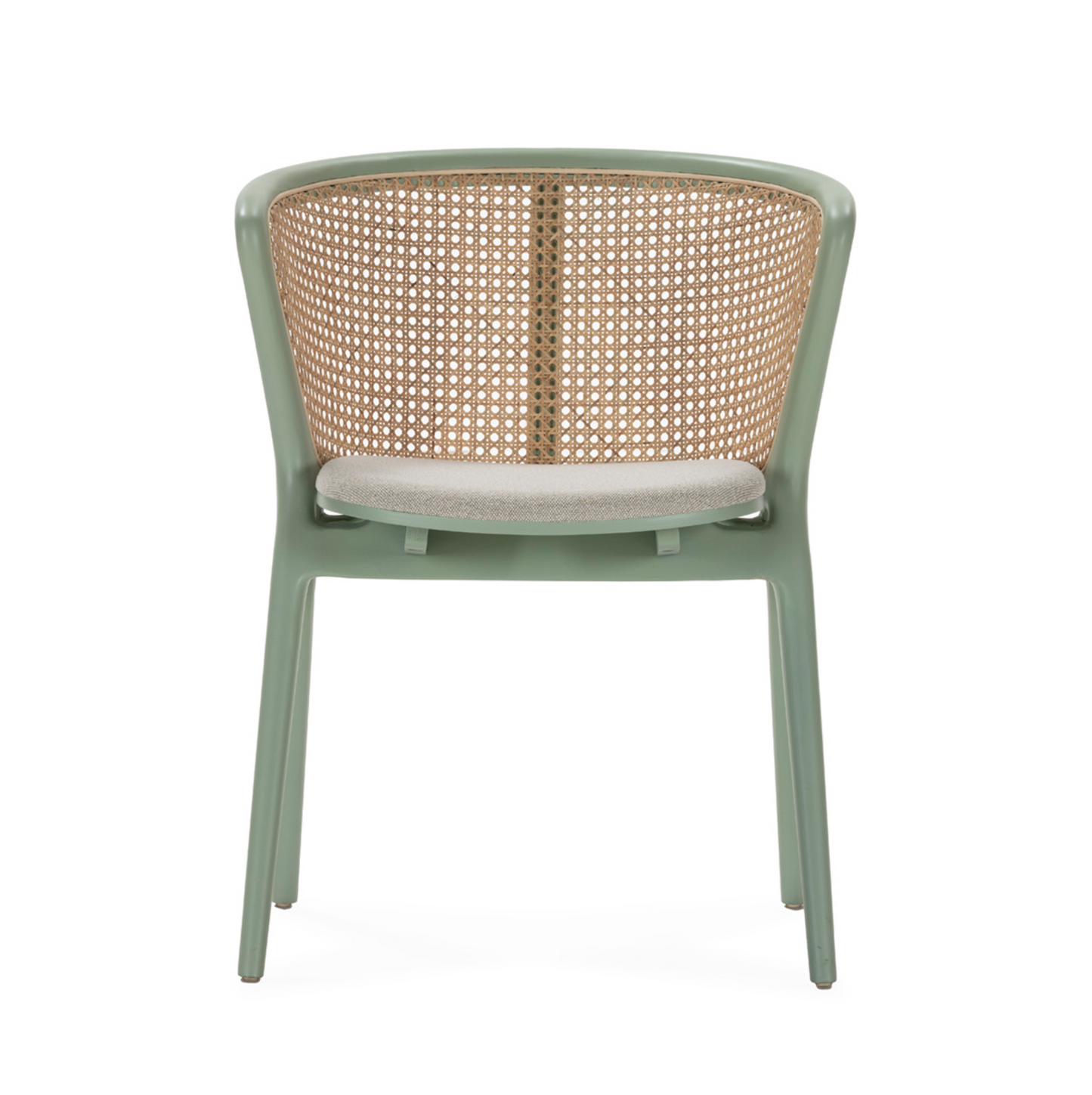 Silla Bistró Madera de Haya, Ratán y Tela Beige Estilo Vintage | Thai Natura | Retrotimes