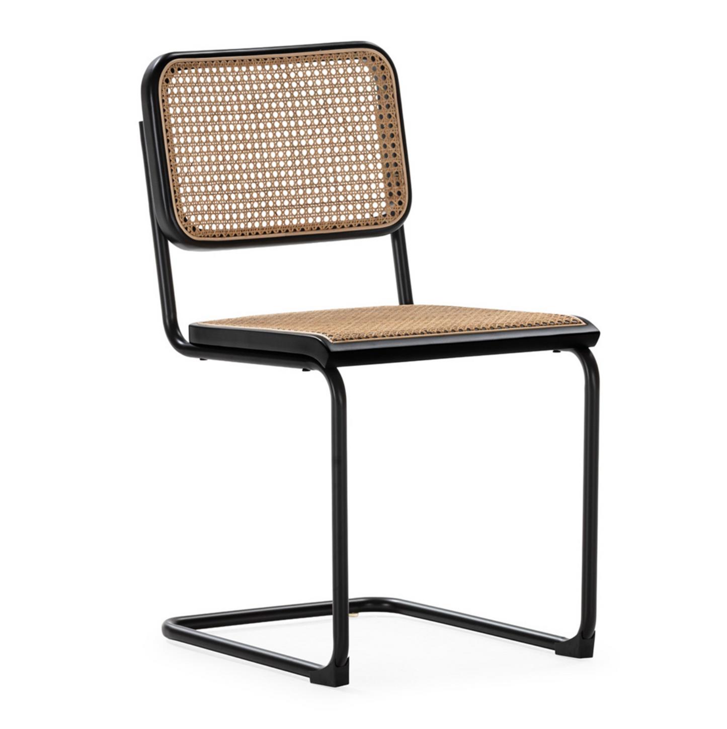 Silla Cesca Estilo Bauhaus Metal Negro y Ratán Natural | Thai Natura | Retrotimes