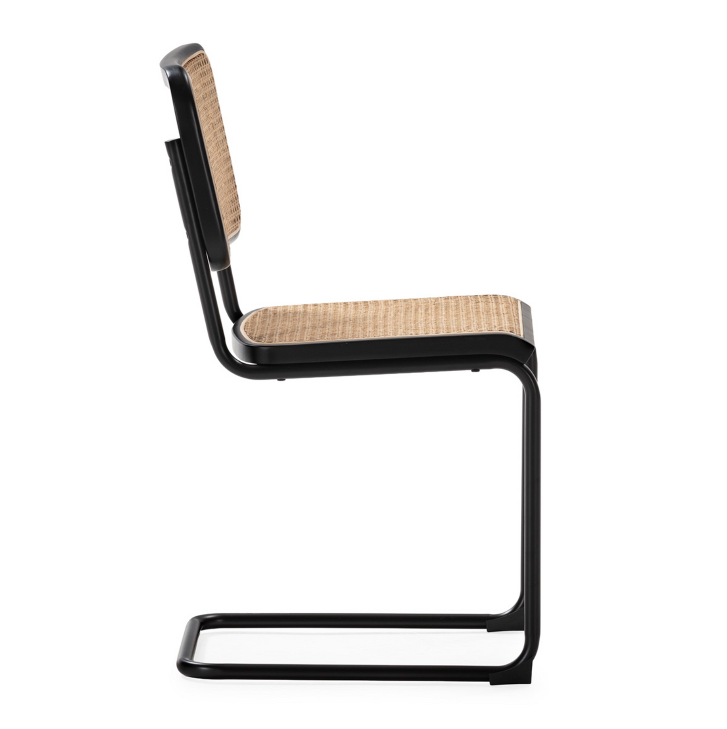 SILLA 46X46X82 METAL/MADERA DE HAYA/RATÁN -- NEGRO/NATURAL de thai natura