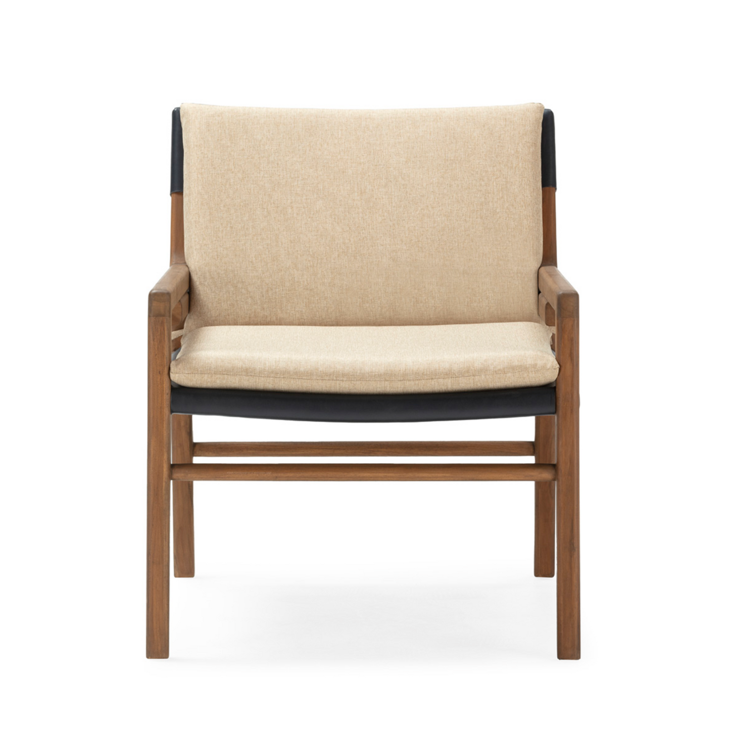 Sillón Mid-Century de Madera de Teca y Cuero | Thai Natura