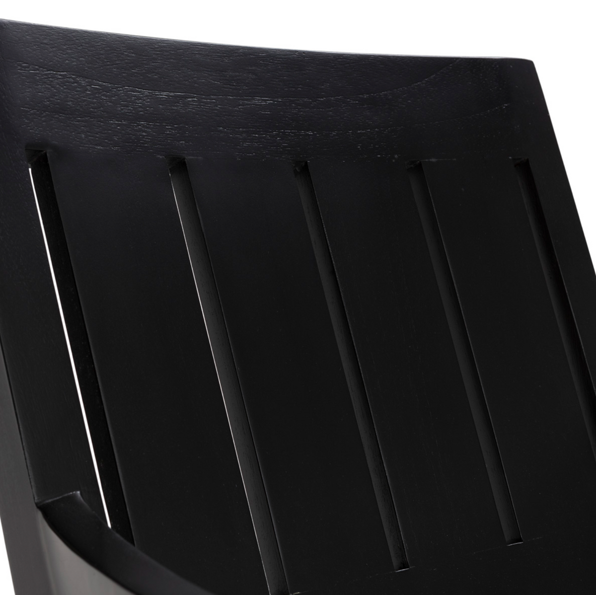 Sillón Art Déco de Madera de Teca Lacada en Negro y Cojines Blancos | Thai Natura