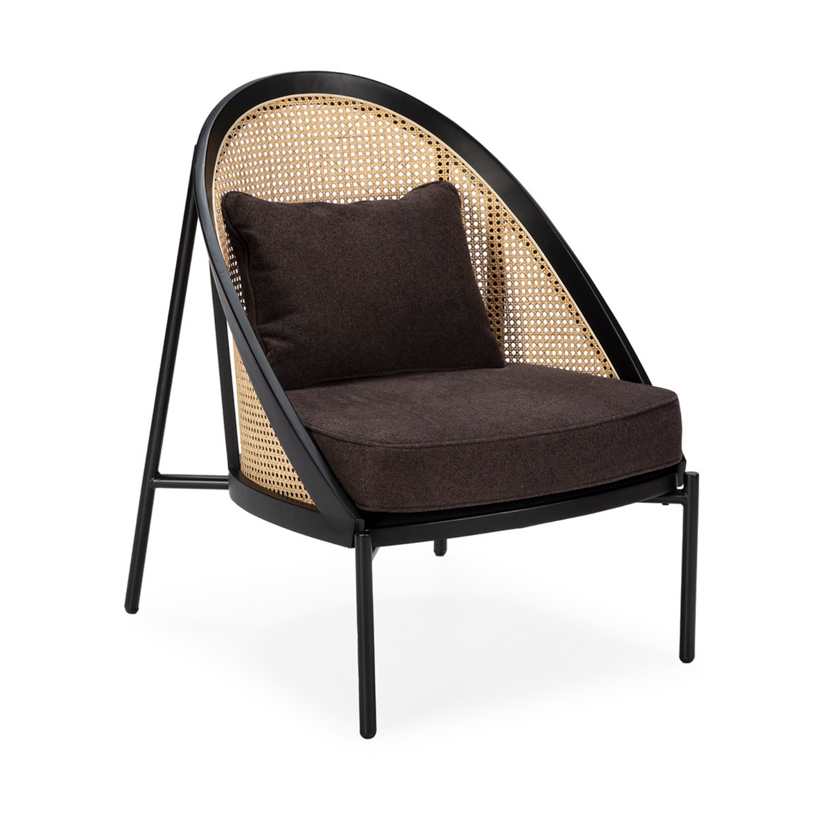 Sillón Capullo de Ratán Natural, Madera y Metal Negro | Thai Natura
