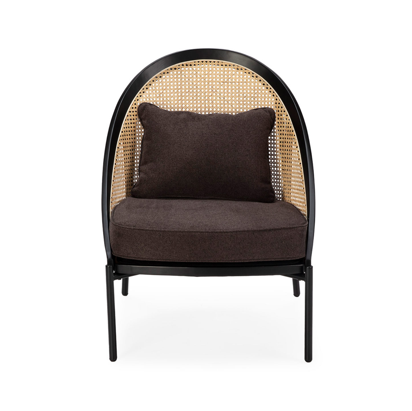 Sillón Capullo de Ratán Natural, Madera y Metal Negro | Thai Natura