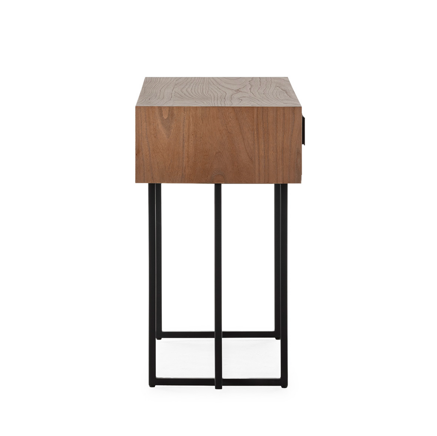 Consola Industrial Madera de Olmo y Hierro | Nogal / Negro Mate