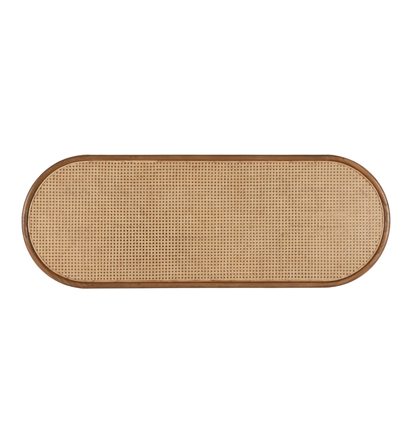 Cabecero Vintage Ratán y Madera de Cedro Ovalado 180cm | Miel / Natural