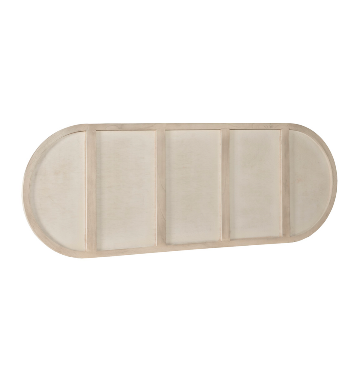 Cabecero Vintage Ratán y Madera de Cedro Ovalado 180cm | Blanco Velado