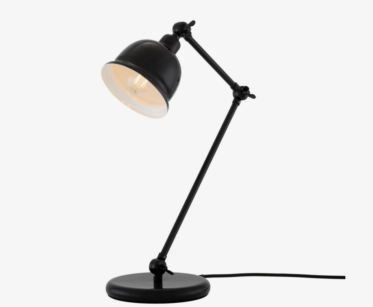 Lámpara de mesa articulada Dale de latón estilo vintage – Mullan Lighting