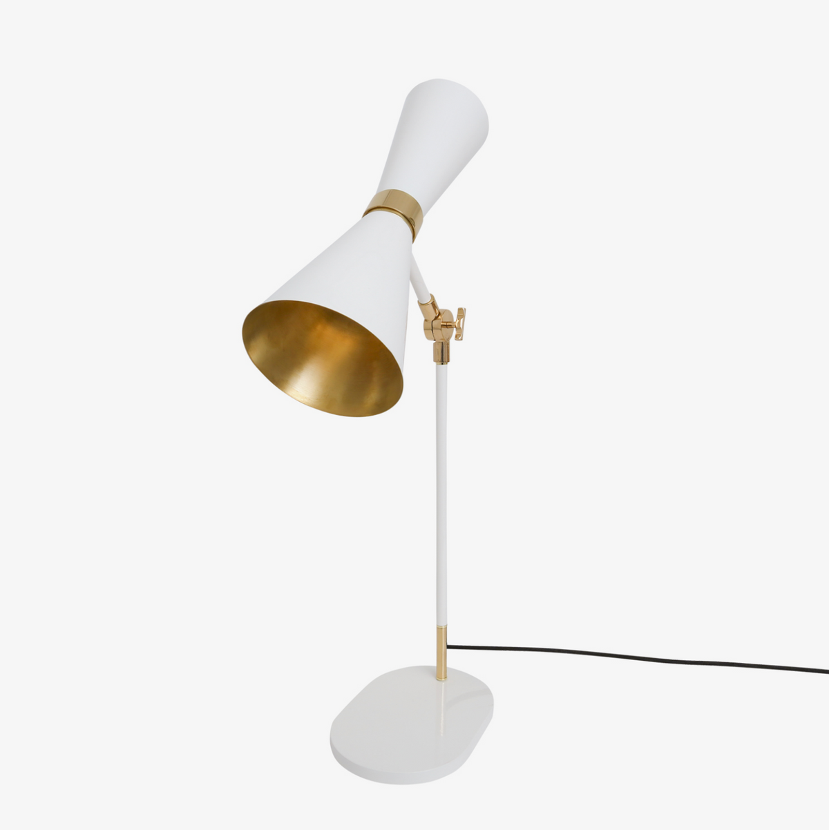 Lámpara de mesa Cairo de latón y acero estilo Mid-Century – Mullan Lighting