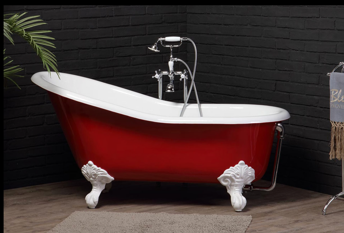 Bañera con patas Lavande de hierro fundido esmaltado estilo vintage
