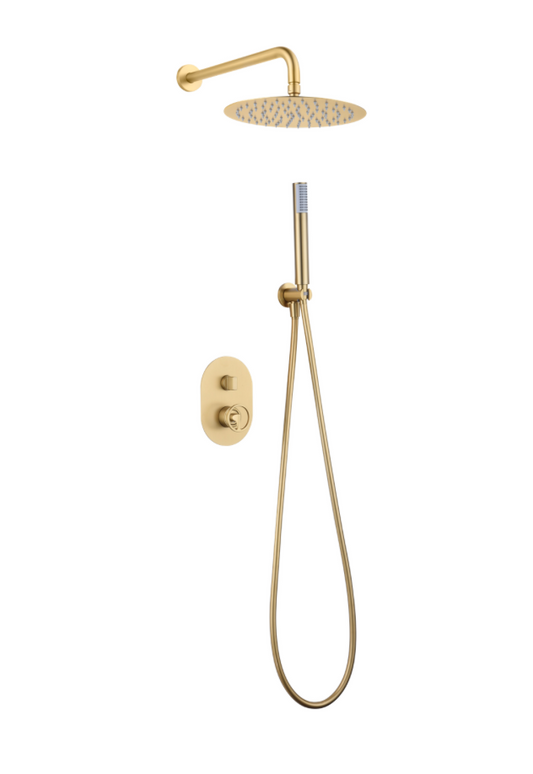 conjunto ducha empotrado Olipo Oro Cepillado