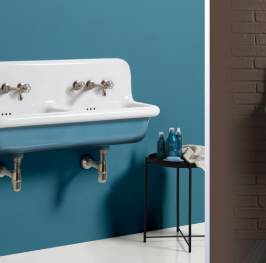 Picture of Lavabo de cerámica extragrande doble seno True Colors Retrotimes estilo Vintage