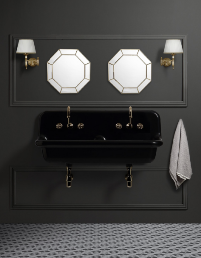 Picture of Lavabo de cerámica extragrande doble seno True Colors Retrotimes estilo Vintage