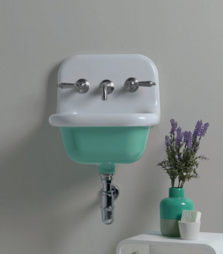 lavabo true colors pequeño blanco color ext verde acqua