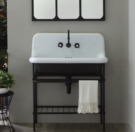 lavabo true colors grande color exterior negro (con soporte metálico a tierra)
