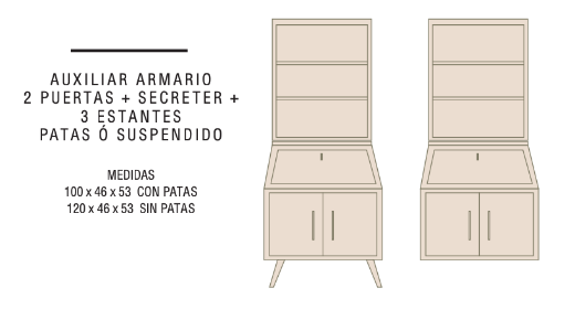 armario+secreter+3 estantes