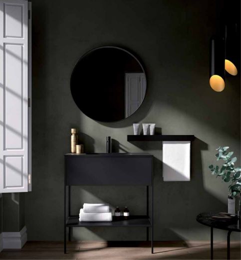 mueble de baño con cajón negro Maderó Atelier