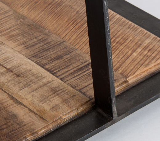 detalle tablero inferior madera mesa auxiliar Gaffney