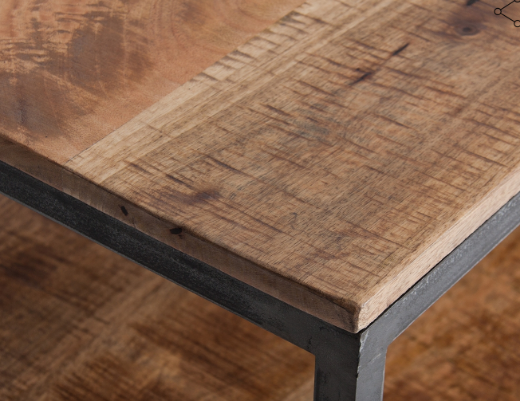detalle tablero madera mesa centro Gaffney