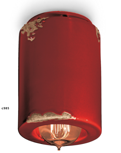 lámpara Vintage C985 rojo burdeos