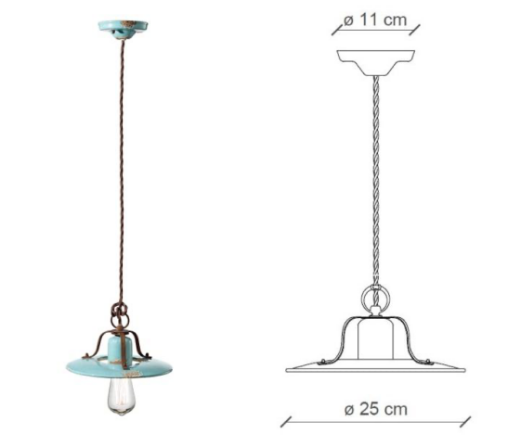 medidas lámpara colgante Country C1441