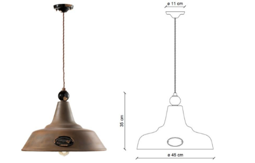 medidas lámpara colgante Grunge c1601 