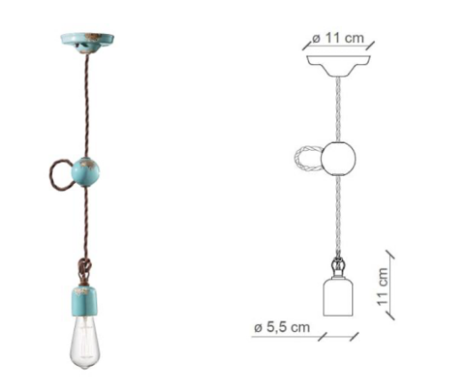 medidas lámpara Vintage c660-1 