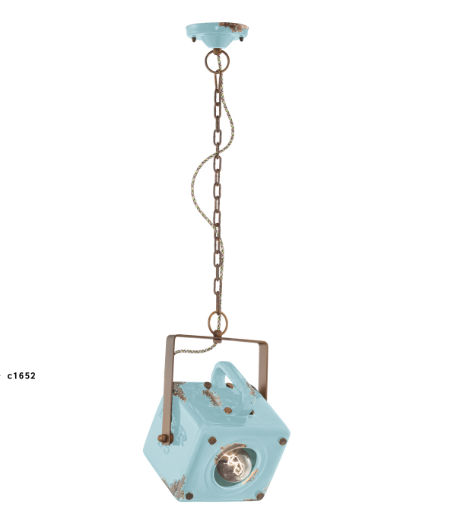 imagen lámpara colgante Industrial c1652 azul claro