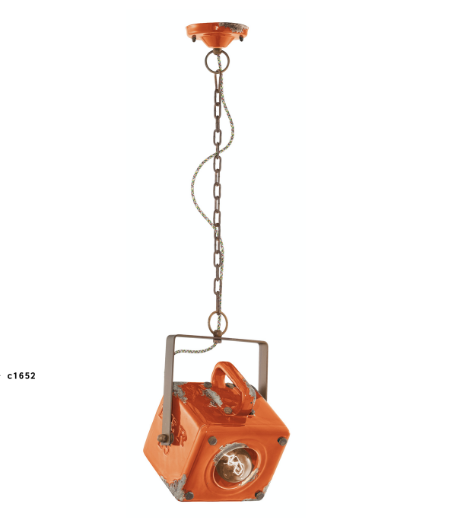 imagen lámpara colgante Industrial c1652 naranja