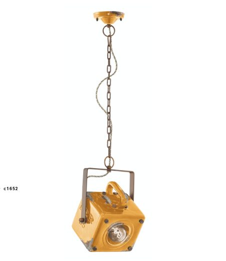 imagen lámpara colgante Industrial c1652 amarillo