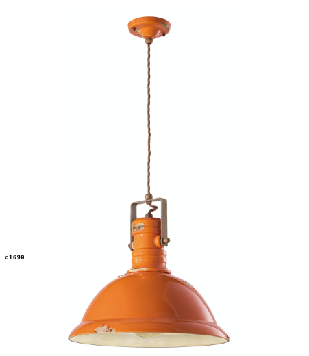 imagen lámpara colgante Industrial C1690 naranja