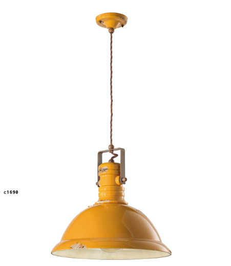 imagen lámpara colgante Industrial C1690 amarillo