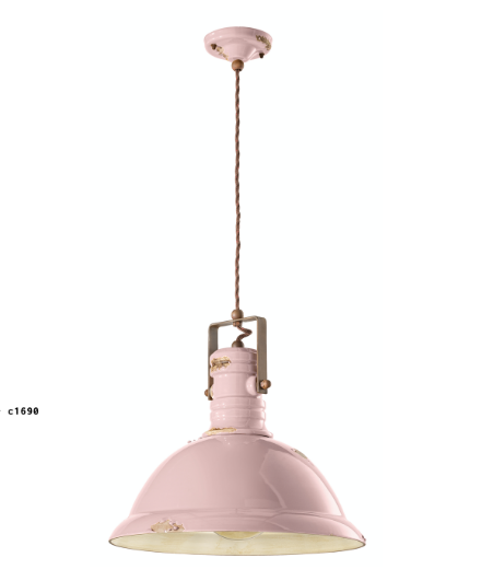 imagen lámpara colgante Industrial C1690 rosa