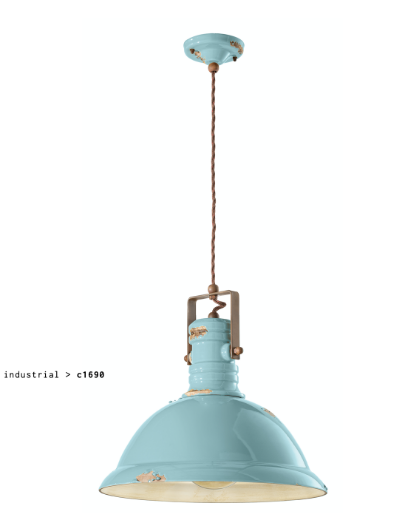 imagen lámpara colgante Industrial C1690 azul claro