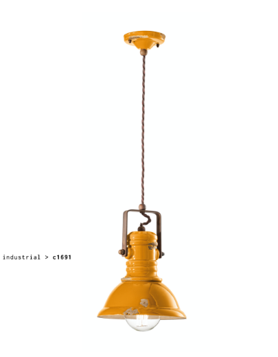 imagen lámpara colgante Industrial C1691 amarillo