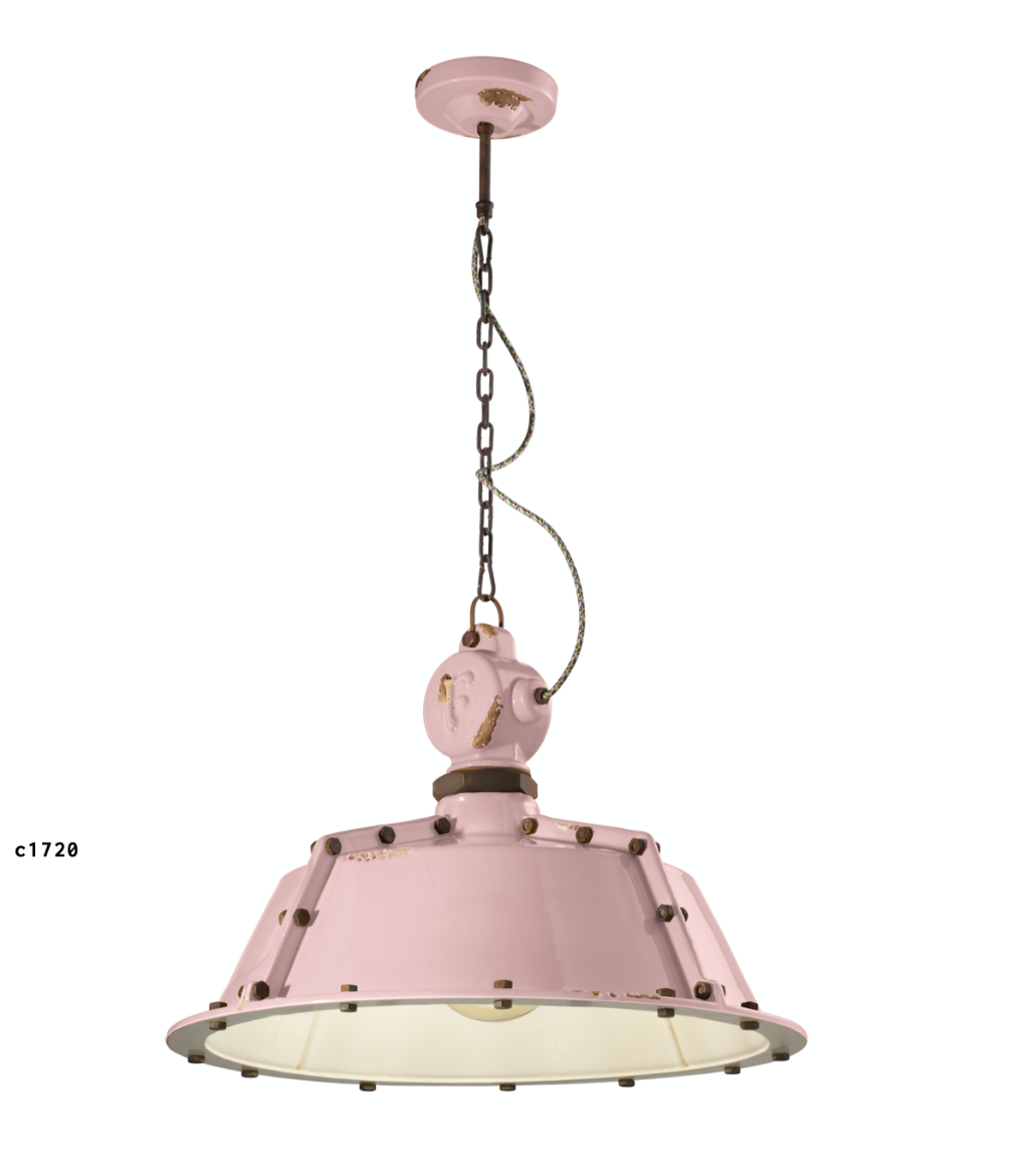 imagen lámpara colgante Industrial C1720 rosa