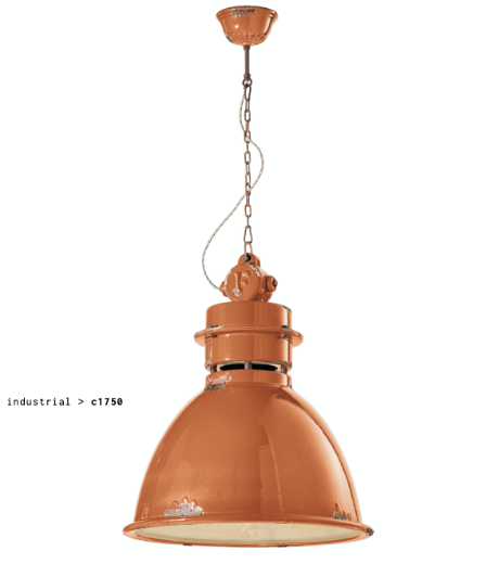 imagen lámpara colgante Industrial C1750 naranja