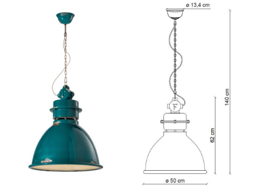 medidas lámpara colgante Industrial C1750 